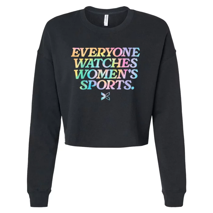 Everyone Watches Women’S Sports Enza Ladies Jersey Football 2 Cropped Pullover Crew