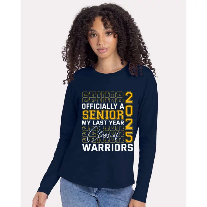 Eastern Wayne Warriors Officially A Senior Class Of 2025 Hs Womens Cotton Relaxed Long Sleeve T-Shirt