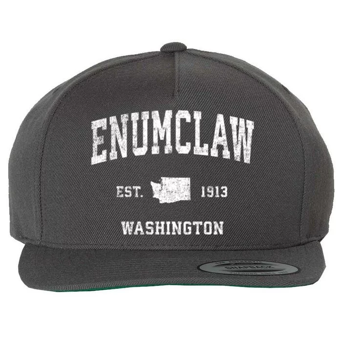 Enumclaw Washington Wa Vintage Sports Wool Snapback Cap