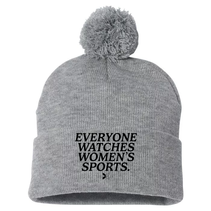 Everyone Watches Womens Sports Pom Pom 12in Knit Beanie