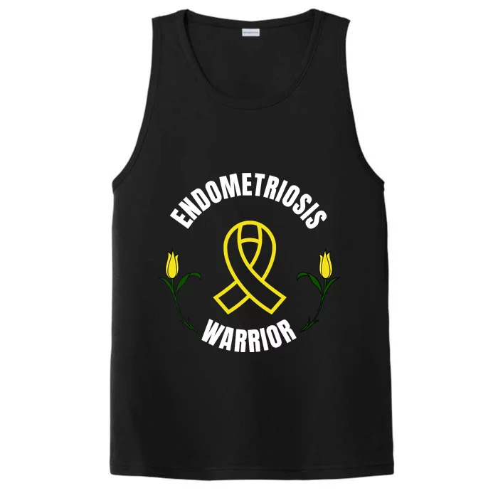 Endometriosis Warrior Yellow Ribbon Performance Tank