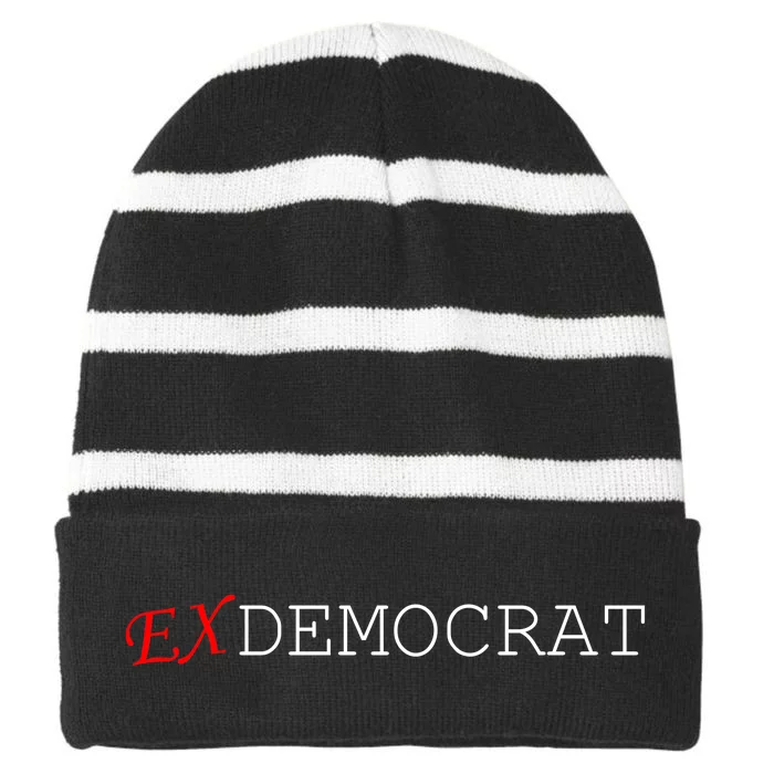 Ex Democrat Striped Beanie with Solid Band