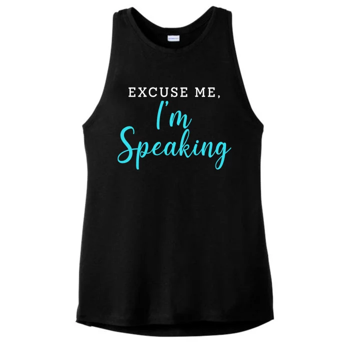 Excuse Me I'm Speaking Kamala Harris Quote Vice President Debate Ladies Tri-Blend Wicking Tank