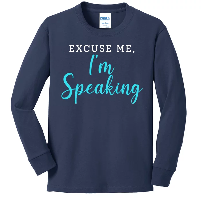 Excuse Me I'm Speaking Kamala Harris Quote Vice President Debate Kids Long Sleeve Shirt