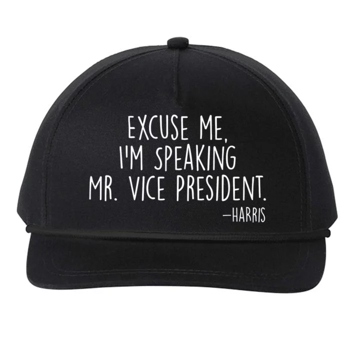 Excuse Me I'm Speaking Mr Vice President Kamala Harris Debate Snapback Five-Panel Rope Hat