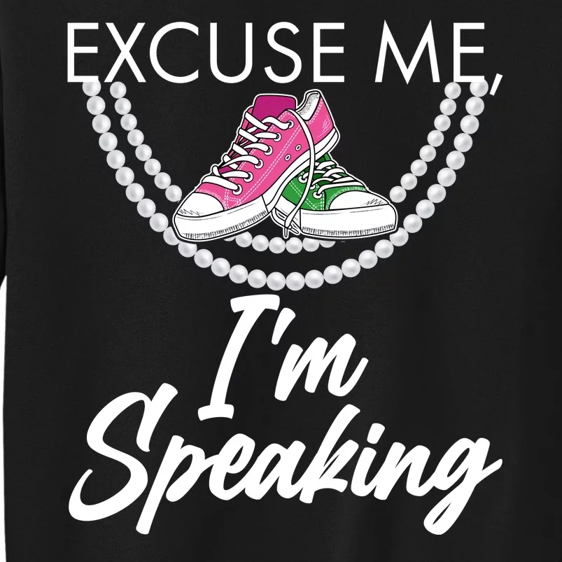 Excuse Me I'm Speaking Pearls and Converse Kamala Harris AKA Sweatshirt