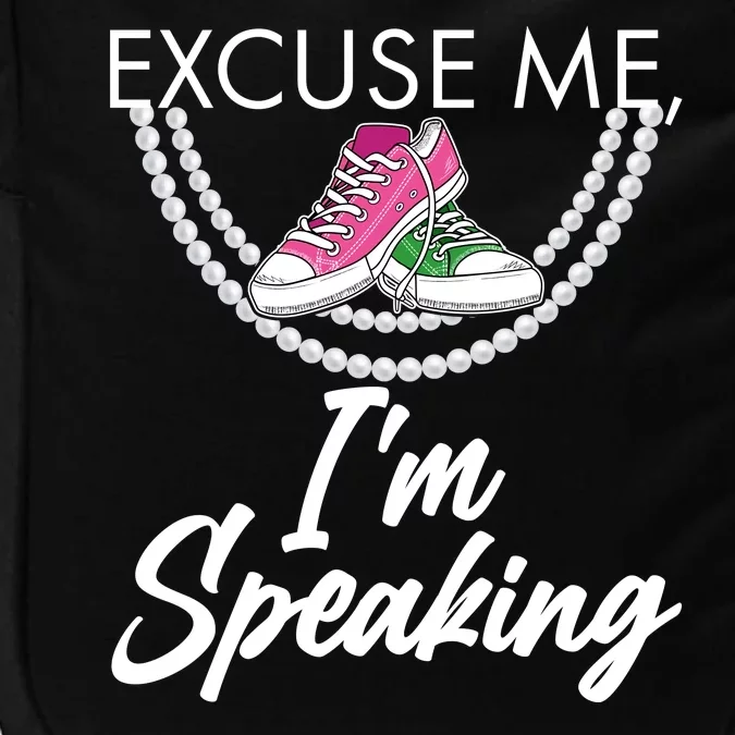 Excuse Me I'm Speaking Pearls and Converse Kamala Harris AKA Impact Tech Backpack