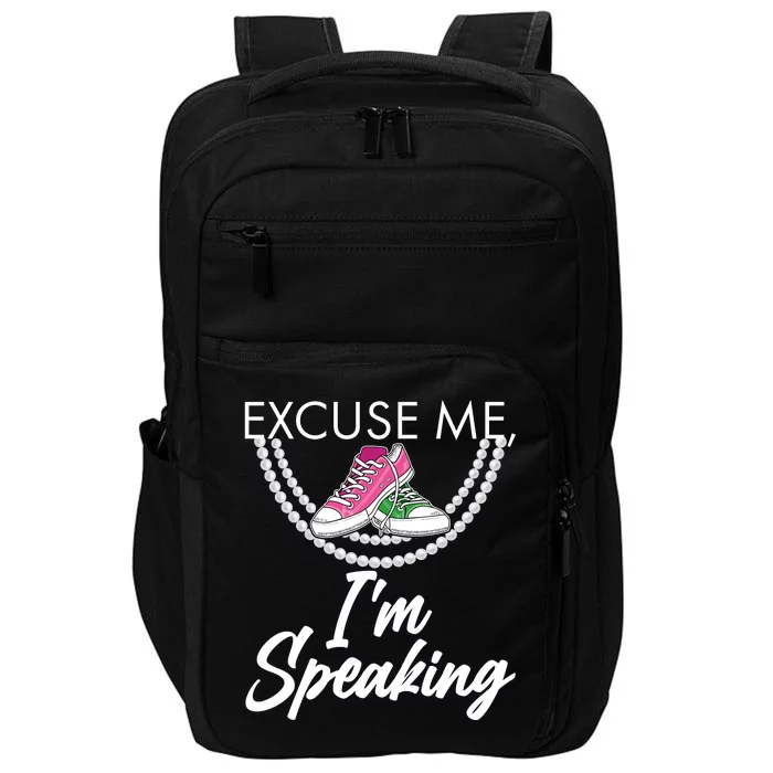 Excuse Me I'm Speaking Pearls and Converse Kamala Harris AKA Impact Tech Backpack