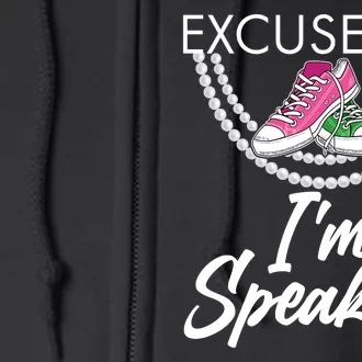 Excuse Me I'm Speaking Pearls and Converse Kamala Harris AKA Full Zip Hoodie