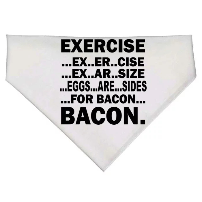 Exercise Eggs Are Sides For Bacon USA-Made Doggie Bandana