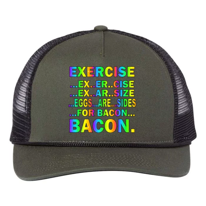 Exercise Eggs Are Sides For Bacon Tie Dye Retro Rope Trucker Hat Cap