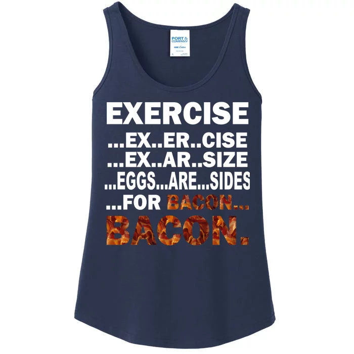 Exercise For Bacon Camouflage Ladies Essential Tank