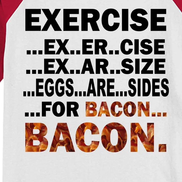 Exercise For Bacon Camouflage Kids Colorblock Raglan Jersey