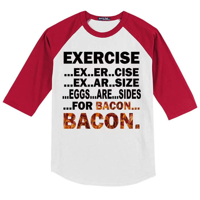 Exercise For Bacon Camouflage Kids Colorblock Raglan Jersey