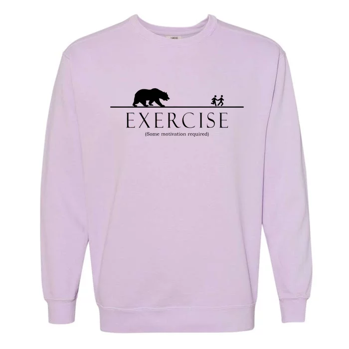 Exercise Some Motivation Required Running from Bear Garment-Dyed Sweatshirt