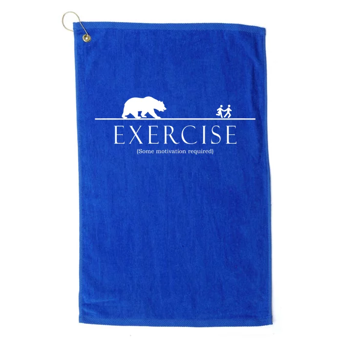 Exercise Some Motivation Required Running from Bear Platinum Collection Golf Towel