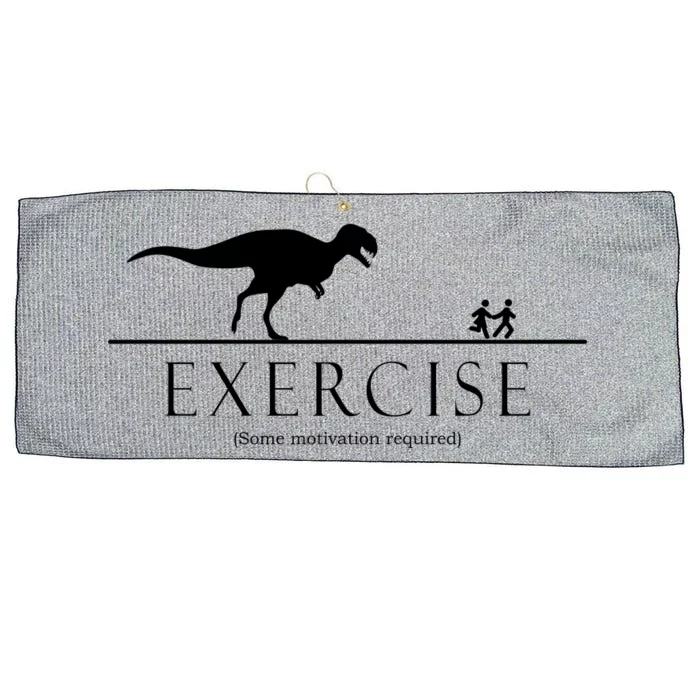 Exercise Some Motivation Required Running from T-Rex Large Microfiber Waffle Golf Towel