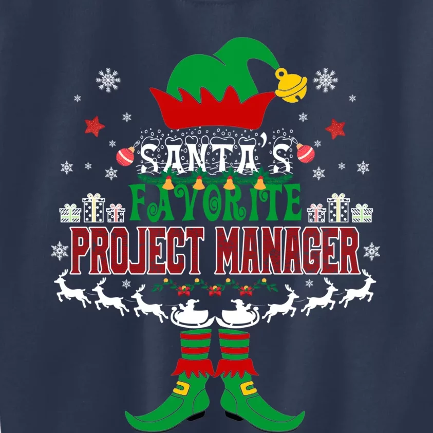 Elf Xmas Gift SantaS Favorite Project Manager Ugly Sweater Kids Sweatshirt