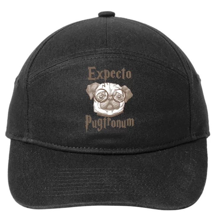 Expecto Pugtronum Funny Pug 7-Panel Snapback Hat