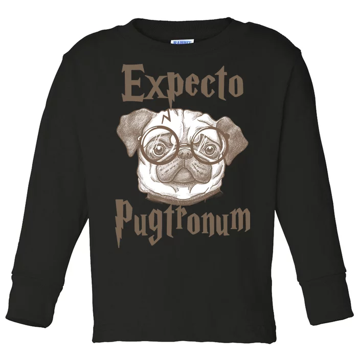 Expecto Pugtronum Funny Pug Toddler Long Sleeve Shirt