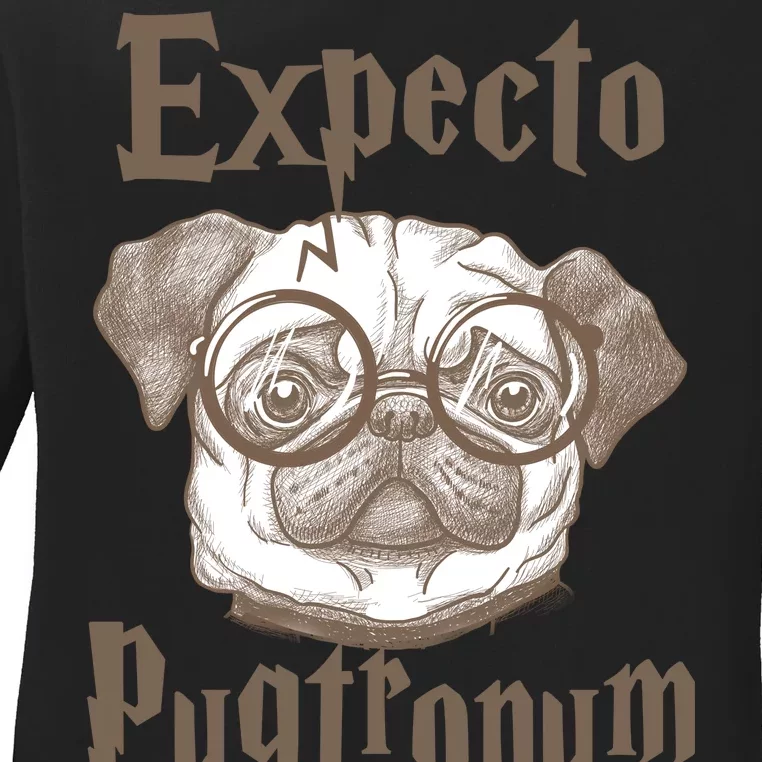 Expecto Pugtronum Funny Pug Ladies Long Sleeve Shirt