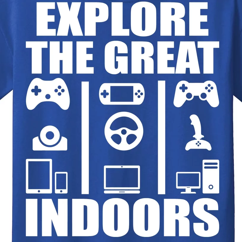 Explore The Great Indoors Funny Video Game Kids T-Shirt