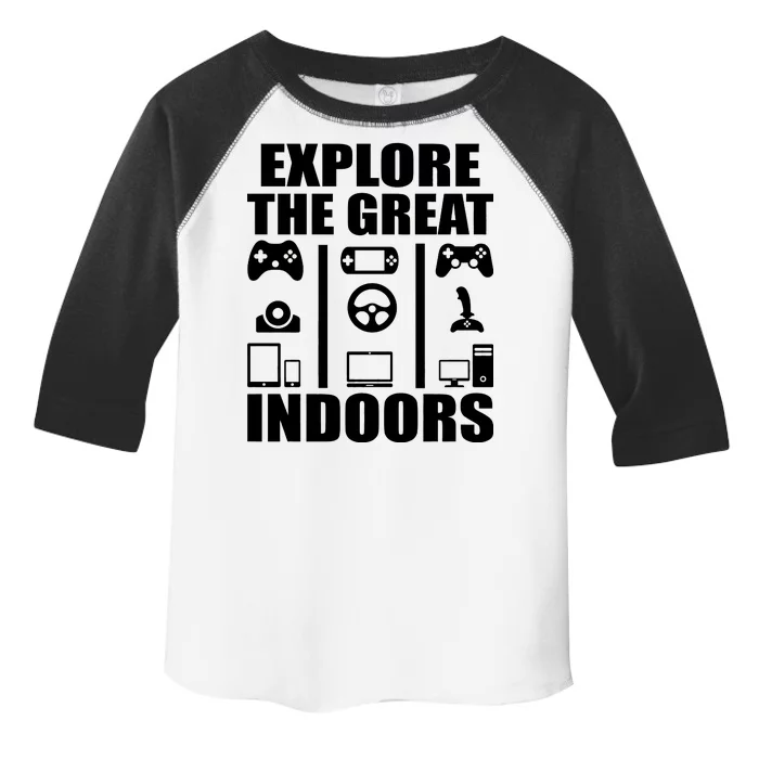 Explore The Great Indoors Funny Video Game Toddler Fine Jersey T-Shirt