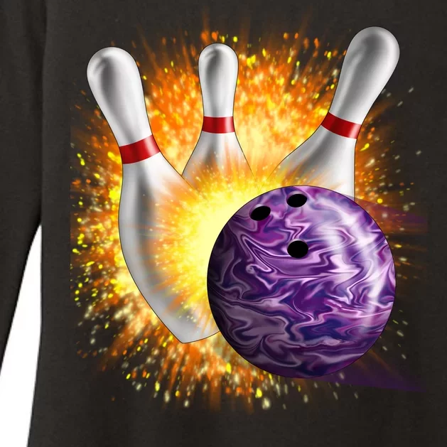 Explosive Spare Hit Bowling Womens CVC Long Sleeve Shirt