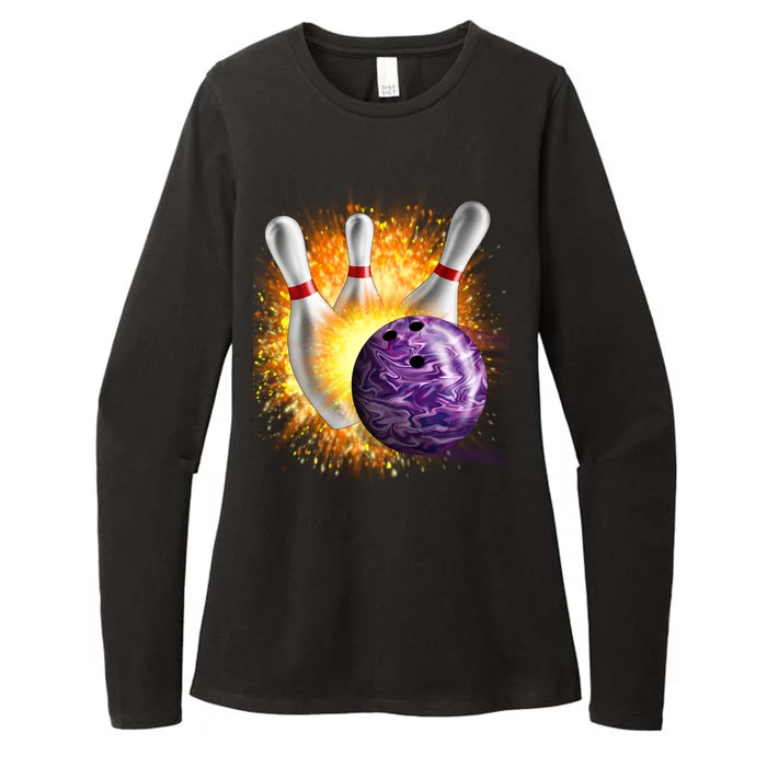 Explosive Spare Hit Bowling Womens CVC Long Sleeve Shirt