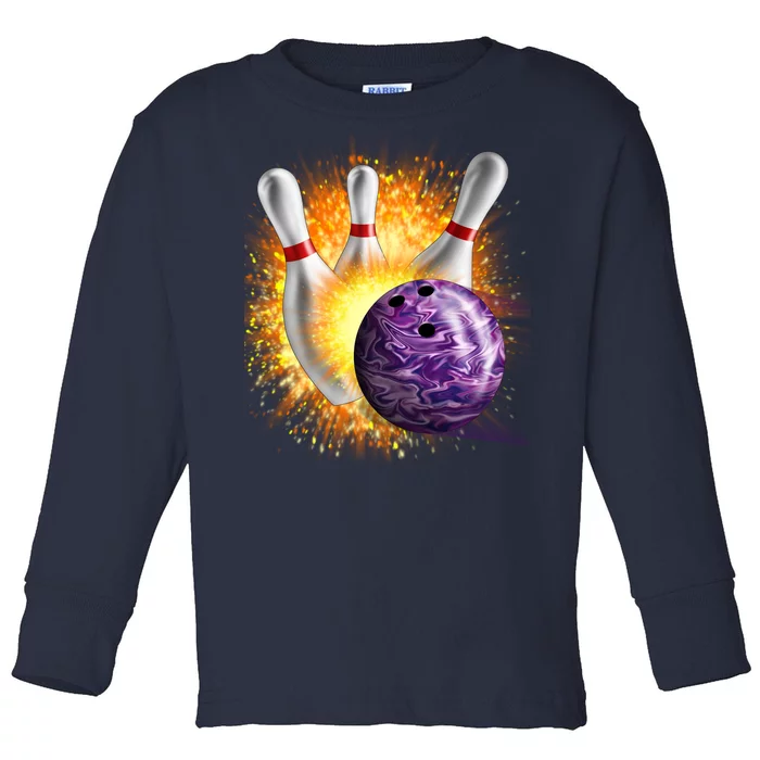 Explosive Spare Hit Bowling Toddler Long Sleeve Shirt