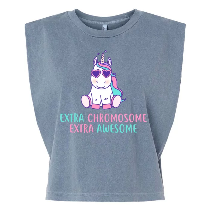 Extra Chromosome Awesome Down Syndrome Garment-Dyed Women's Muscle Tee