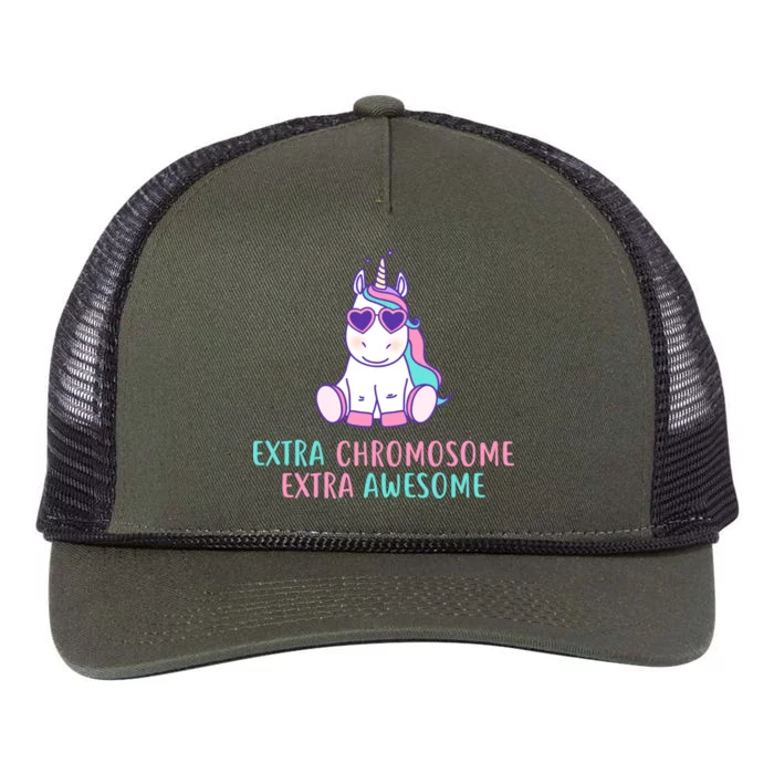 Extra Chromosome Awesome Down Syndrome Retro Rope Trucker Hat Cap