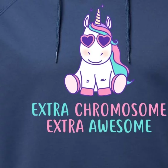 Extra Chromosome Awesome Down Syndrome Performance Fleece Hoodie