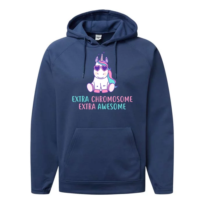 Extra Chromosome Awesome Down Syndrome Performance Fleece Hoodie