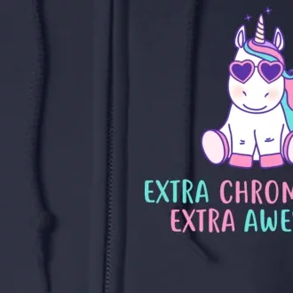 Extra Chromosome Awesome Down Syndrome Full Zip Hoodie