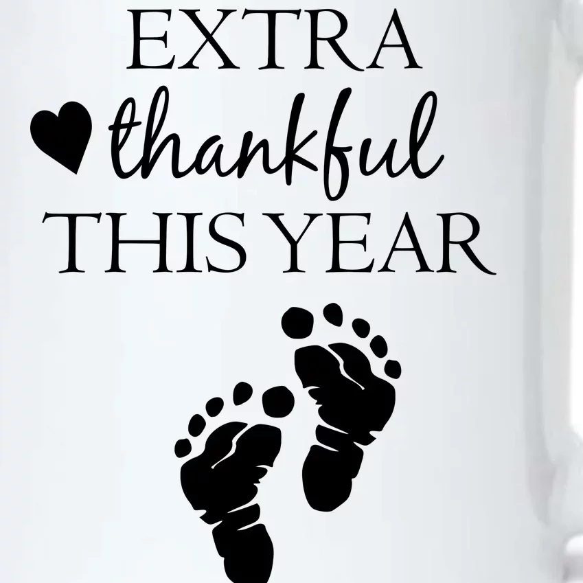 Extra Thankful This Year Pregnancy Black Color Changing Mug