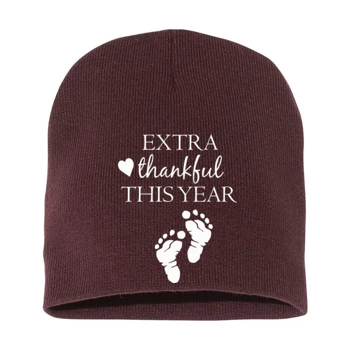 Extra Thankful This Year Pregnancy Short Acrylic Beanie