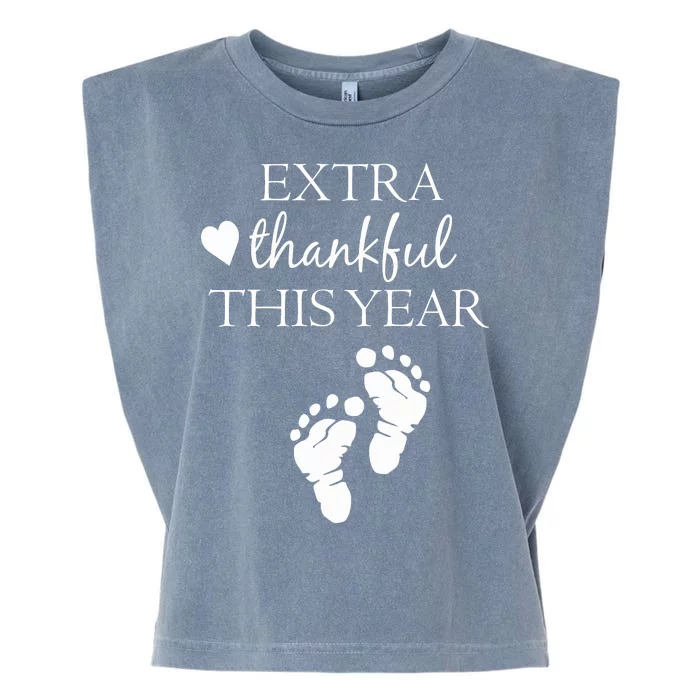 Extra Thankful This Year Pregnancy Garment-Dyed Women's Muscle Tee