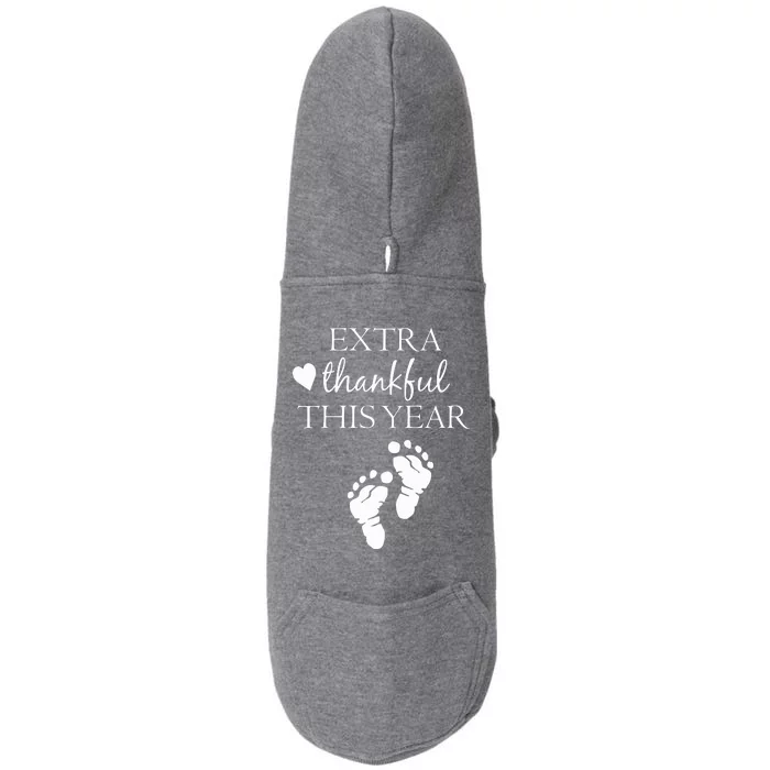 Extra Thankful This Year Pregnancy Doggie 3-End Fleece Hoodie