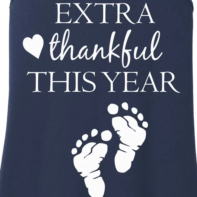 Extra Thankful This Year Pregnancy Ladies Essential Tank