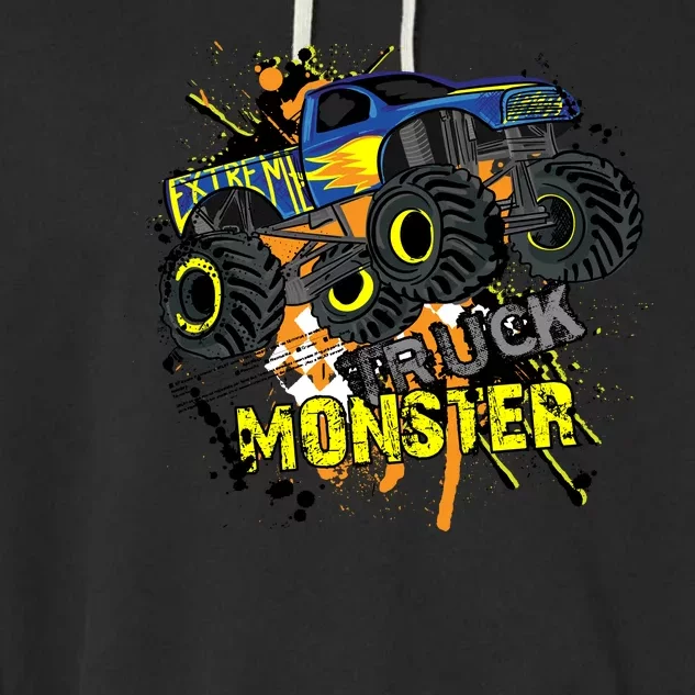 Extreme Monster Truck Garment-Dyed Fleece Hoodie