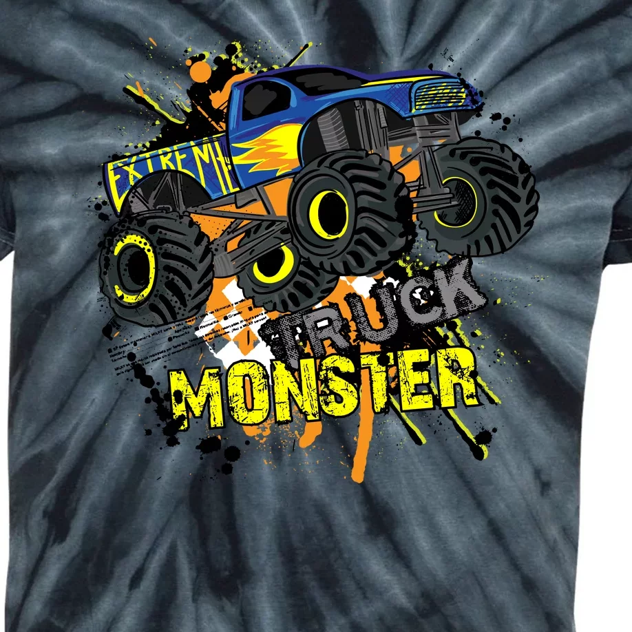 Extreme Monster Truck Kids Tie-Dye T-Shirt