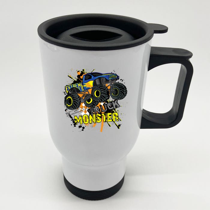 Extreme Monster Truck Front & Back Stainless Steel Travel Mug