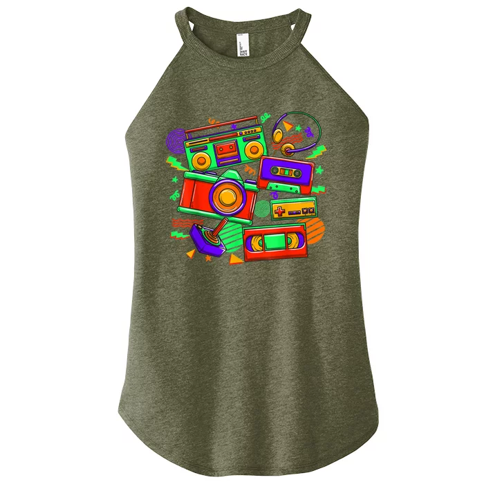 Eighties Year 1980 80's Retro Era 80's Vibe Women’s Perfect Tri Rocker Tank