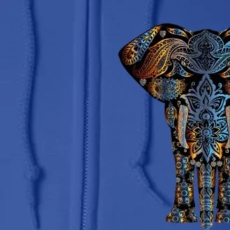 Elephant Yoga Animal Print Art Tee Cool Gift Full Zip Hoodie