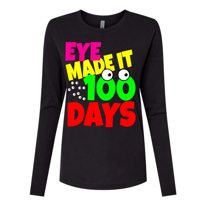 Eye Made It 100 Days Of school Womens Cotton Relaxed Long Sleeve T-Shirt