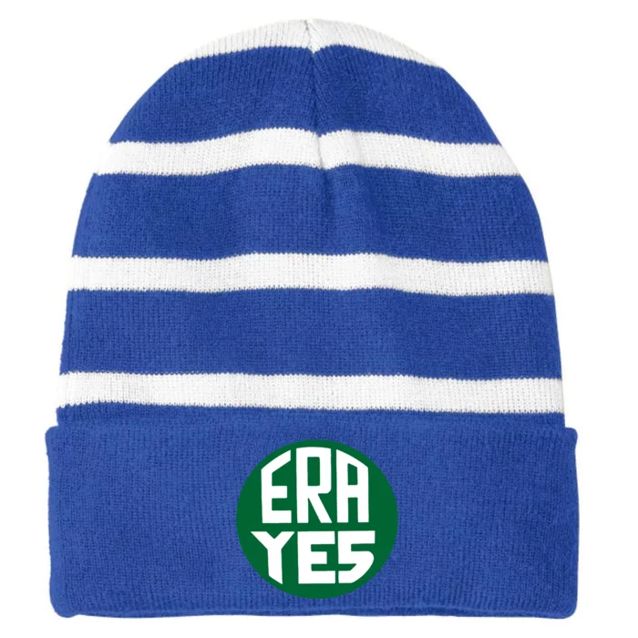 Era Yes Equal Rights Adt Gift Vintage Feminist Gift Striped Beanie with Solid Band