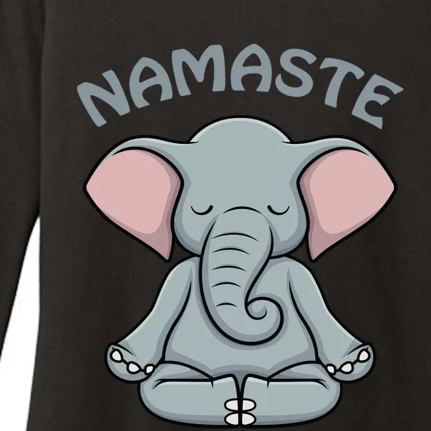 Elephant Yoga Funny Gift Funny Elephant Namaste Hatha Yoga Gift Womens CVC Long Sleeve Shirt