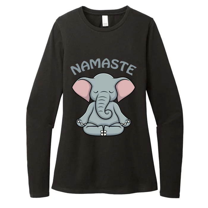 Elephant Yoga Funny Gift Funny Elephant Namaste Hatha Yoga Gift Womens CVC Long Sleeve Shirt