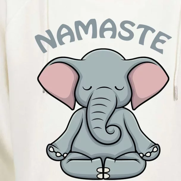 Elephant Yoga Funny Gift Funny Elephant Namaste Hatha Yoga Gift Womens Funnel Neck Pullover Hood